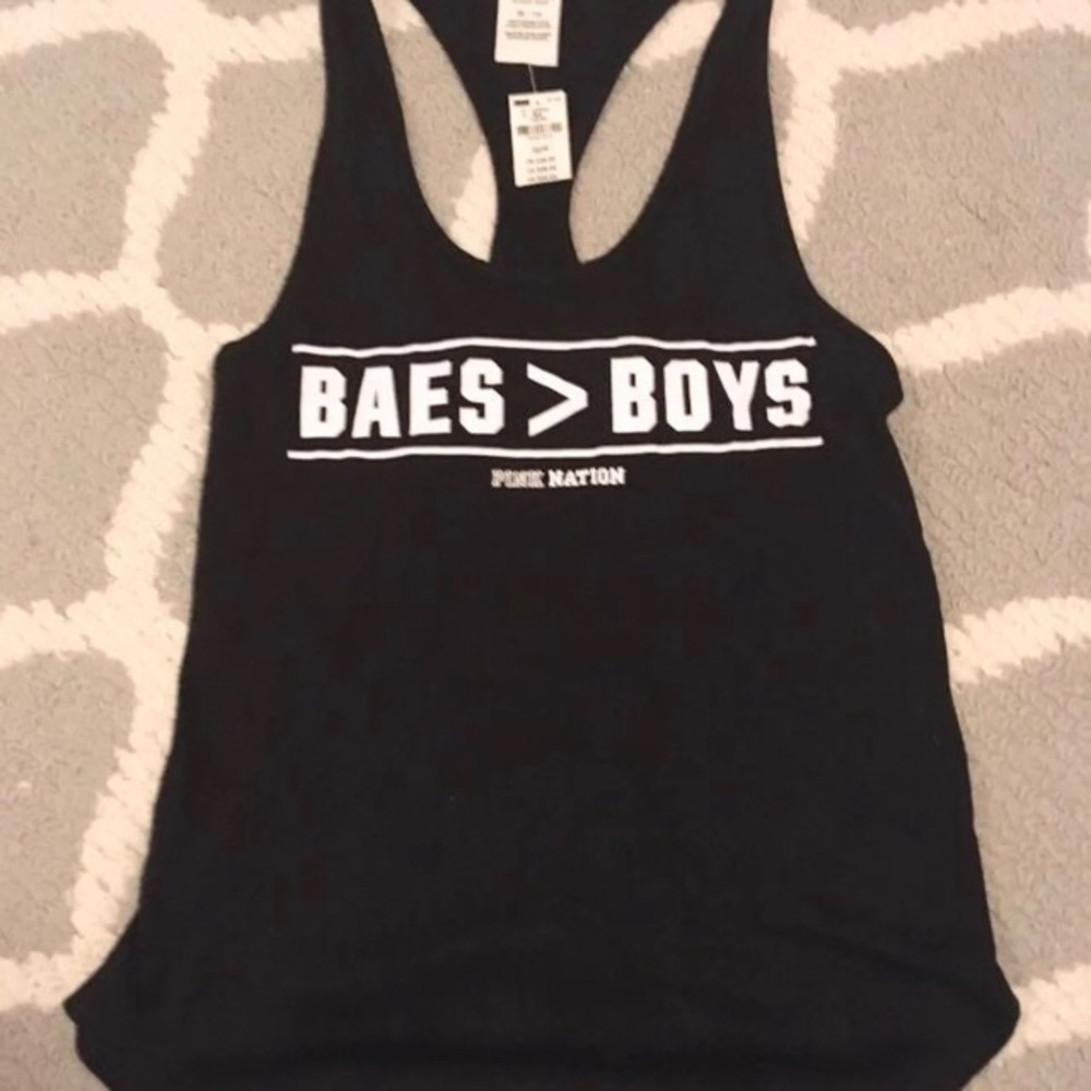 NWT VICTORIA’S SECRET PINK BAE>BOYS BLACK TANK